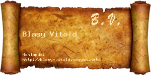 Blasy Vitold névjegykártya